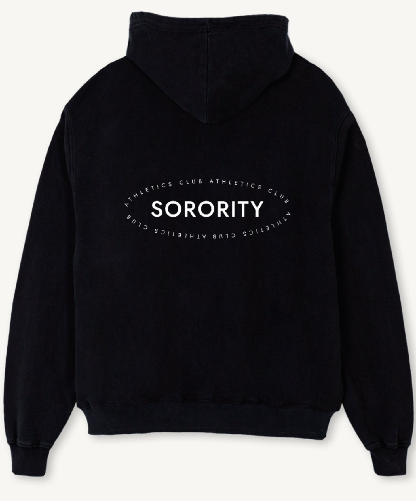 ‘ATHLETICS CLUB’ Oversized Hoodie Black