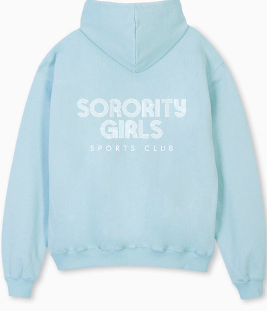 Sorority Girls Sports Club Oversized Hoodie - Ice Blue