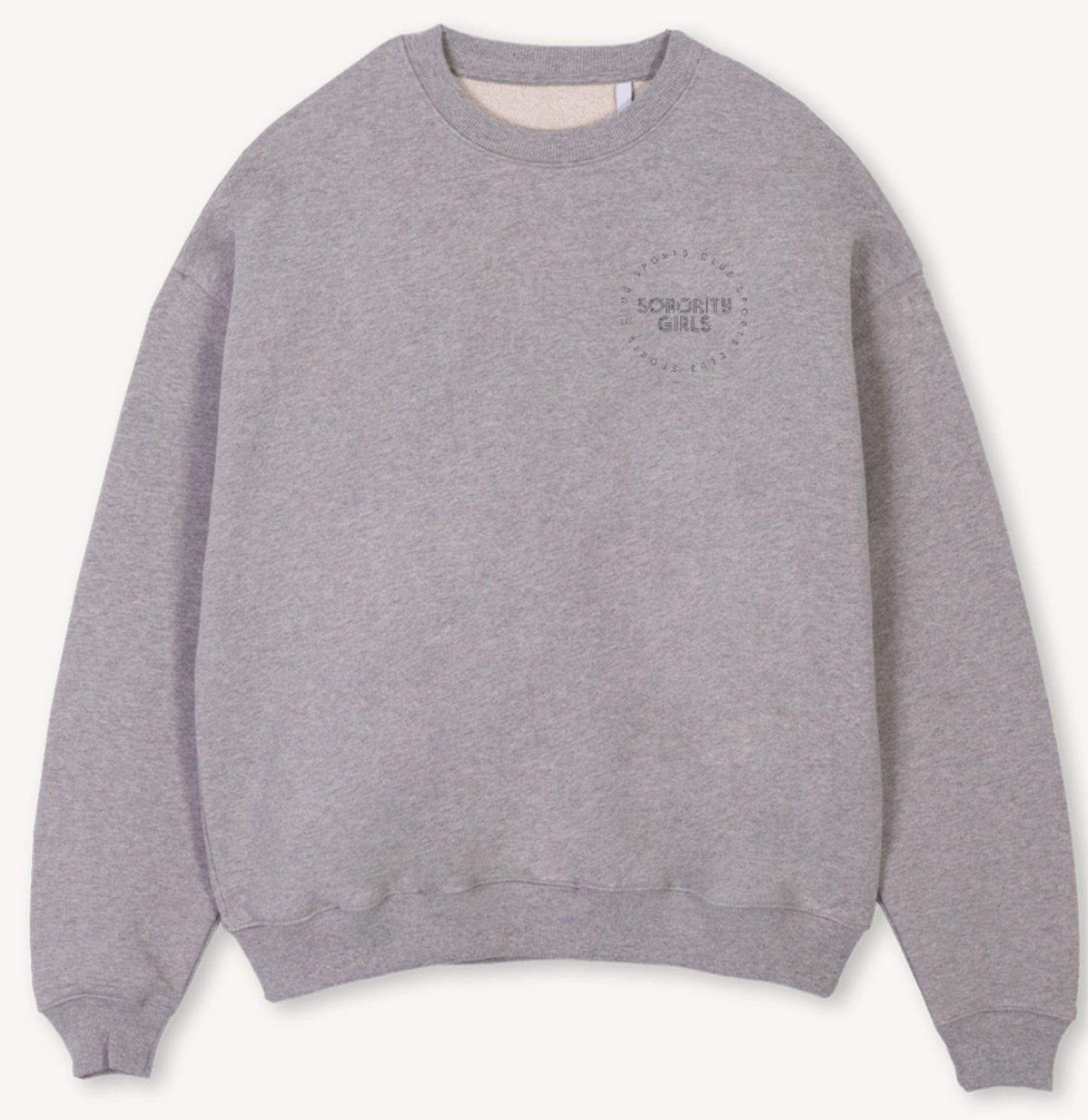 ‘SPORTS CLUB’ grey marl oversized sweatshirt