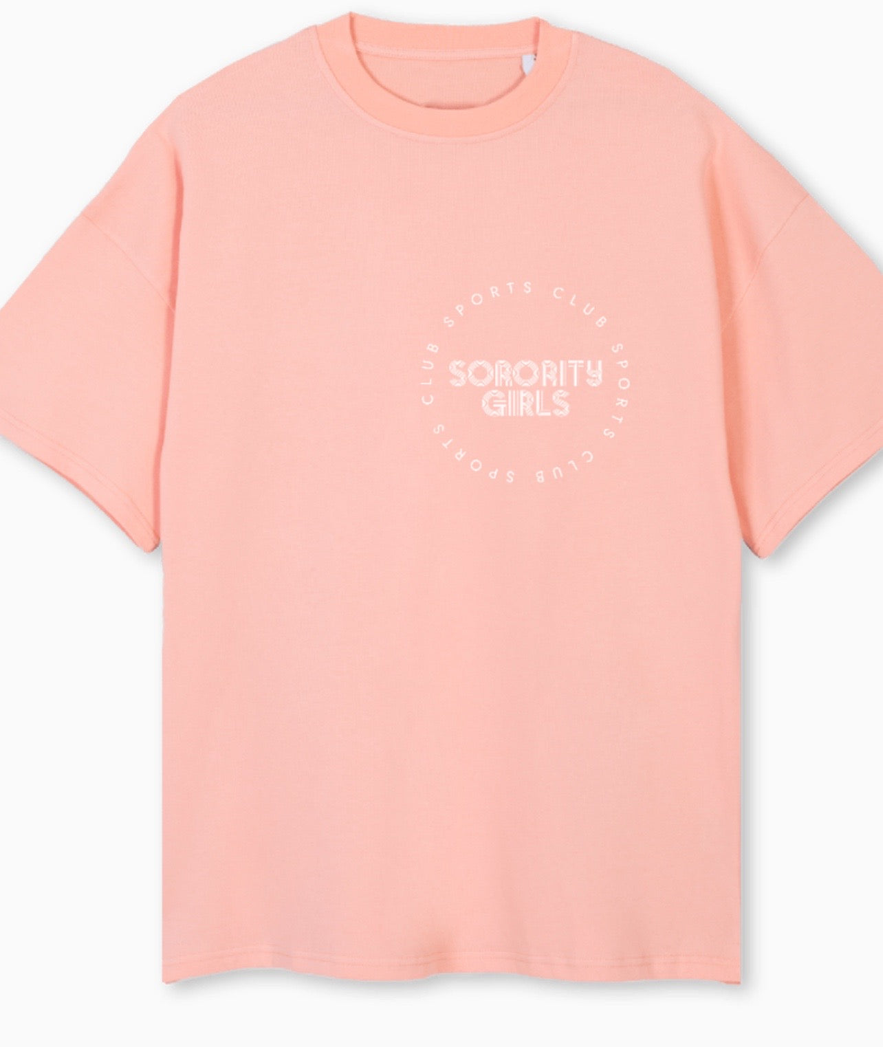 Sorority Girls Sports Club Oversized T-shirt - Peach