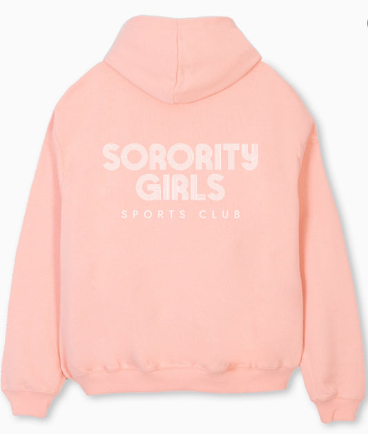 Sorority Girls Sports Club Oversized Hoodie - Peach