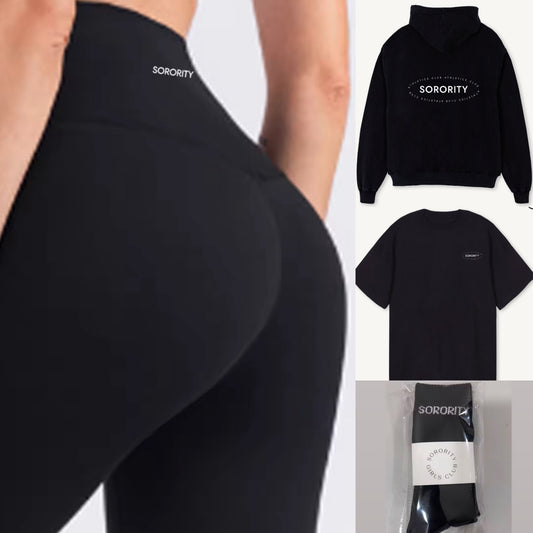 Black Friday Bundle - Oversized Hoodie, Oversized Tee, Black Ultimate Leggings, Sports socks Black & White - £92.40 in our Black Friday Deal plus free shipping. Discount applied at checkout 🛒