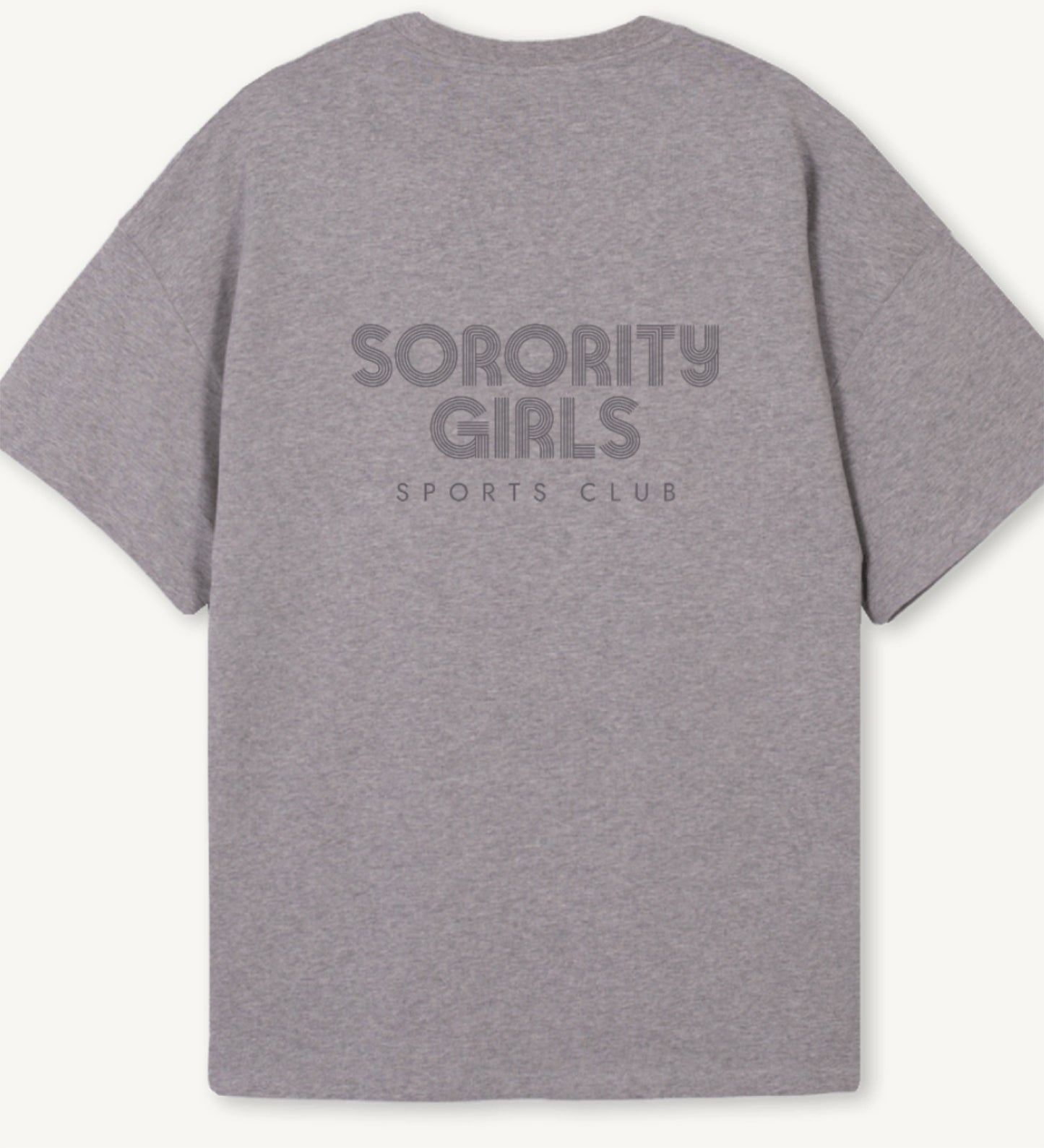 ‘SPORTS CLUB’ oversized grey marl Tshirt