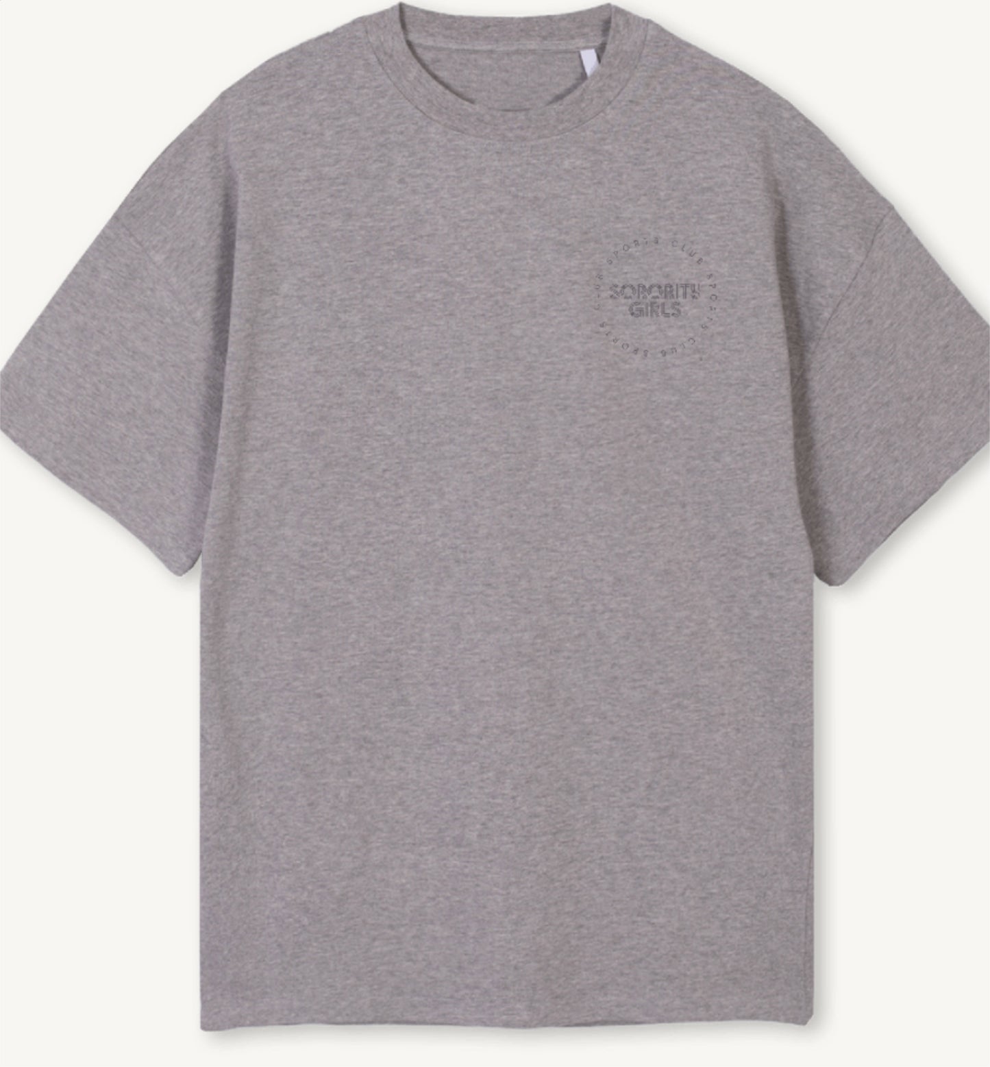 ‘SPORTS CLUB’ oversized grey marl Tshirt