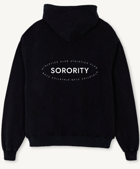 ‘ATHLETICS CLUB’ Oversized Hoodie Black